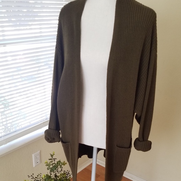 Express Sweaters - Express Oversized Knit Cardigan